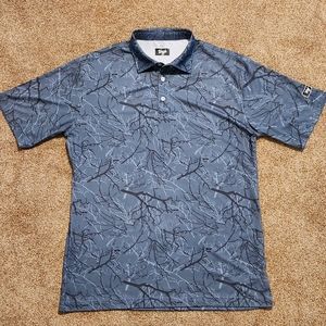 Mens Waggle XL Deer Disguise Golf Polo Blue/Teal/Black